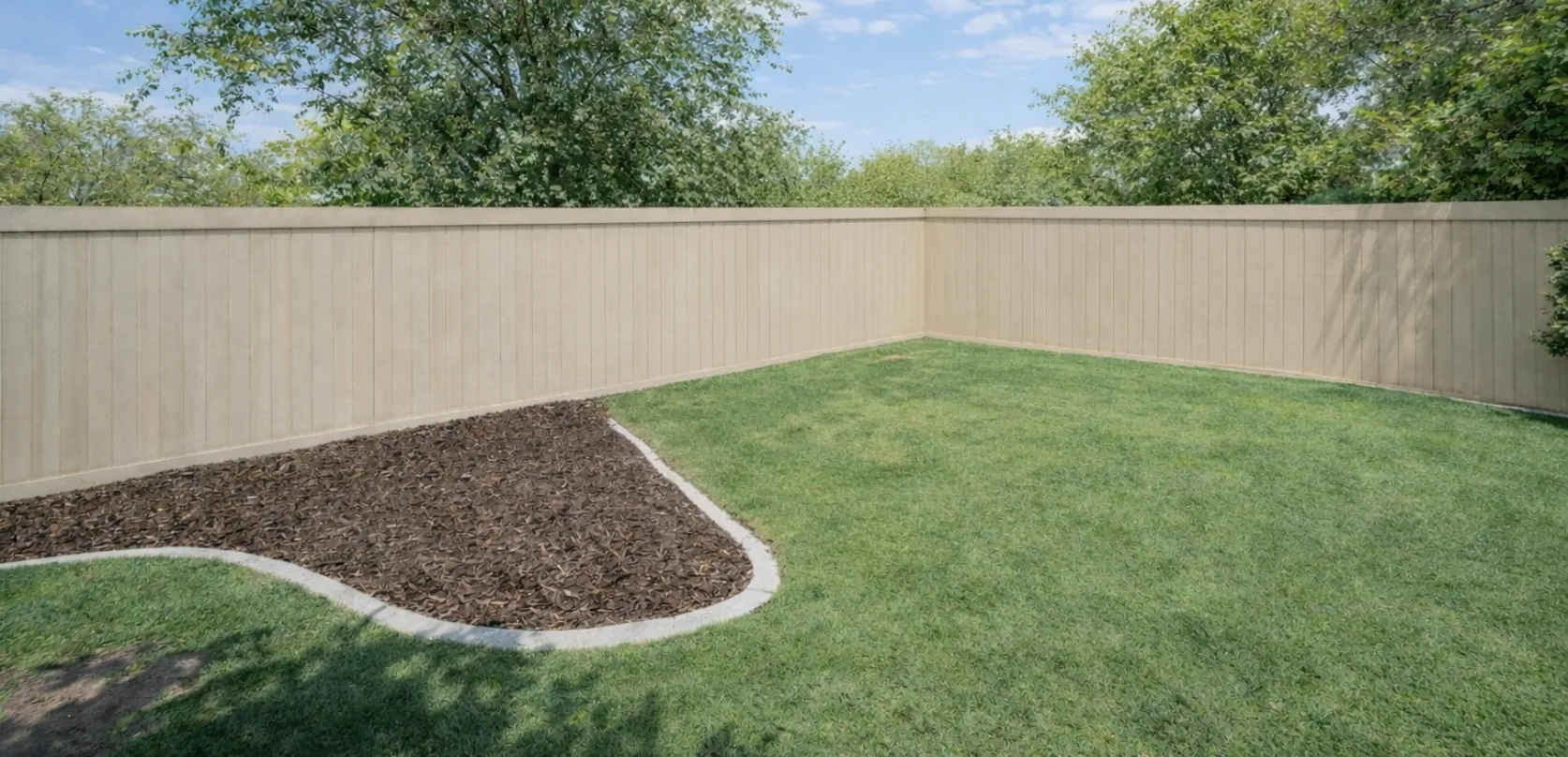 Backyard area prepared for detached ADU construction with open space ready for foundation work in Dallas Texas